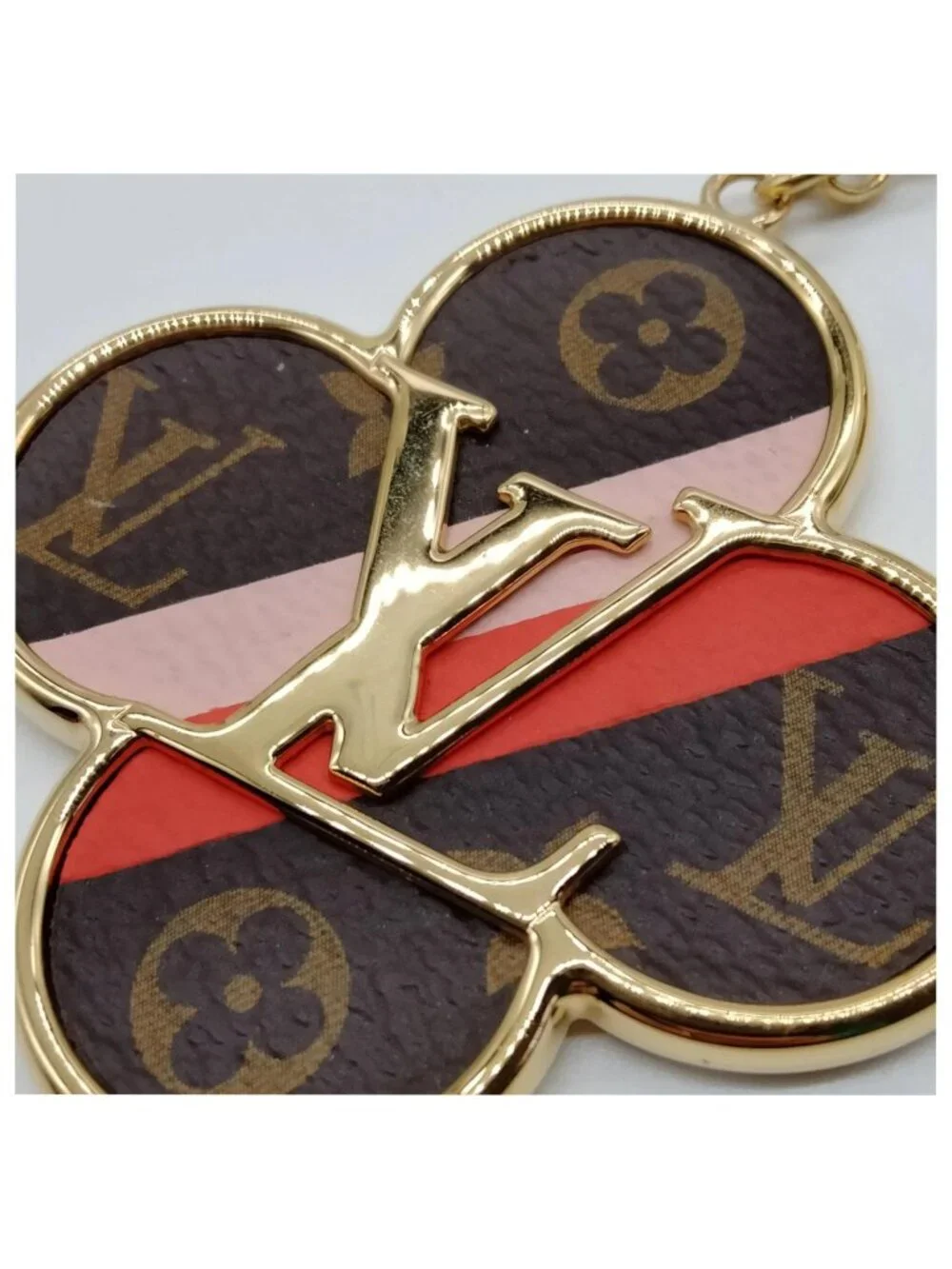 Authentic Louis Vuitton Monogram Flower Bag Charm & Key Holder